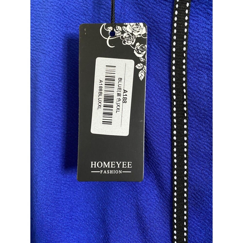 HOMEYEE Dress NWT Royal Blue Modest Work Business Cocktail Size 2XL US 12 - Picture 4 of 13